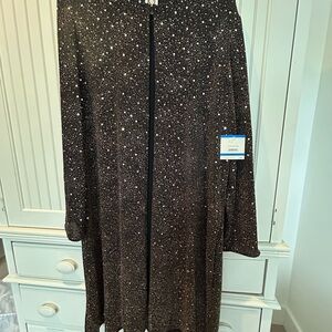 Anne Klein Black with Gold Sequin Embellished Long Sleeve Jacket